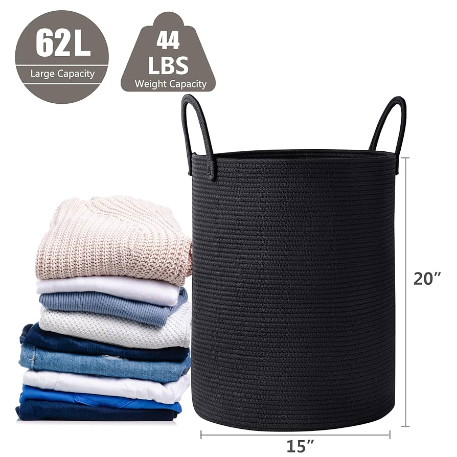ウーパールーパー　ブランケット Amazon.com: MOJOSCEND 62L Black Woven Rope Hamper Laundry